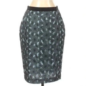 Ann Taylor Floral Overlay Pencil Skirt